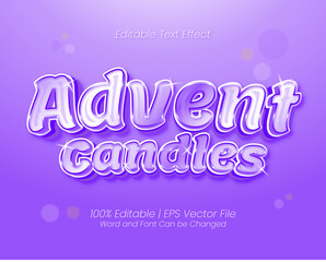 Fototapeta na wymiar Editable text effect - Advent Candles modern 3d luxury style Vector