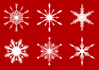 Naklejka na ściany i meble Collection of abstract simple snowflakes with gradient. Christmas decor