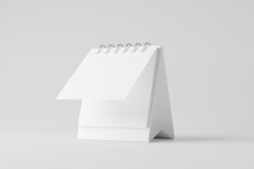 Mini Desk Calendar White Blank 3D Rendering Mockup