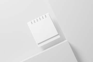 Mini Desk Calendar White Blank 3D Rendering Mockup