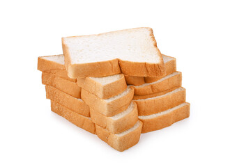 Sliced bread isolated on white background.