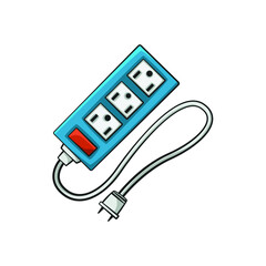 Electronic plug in drawing style isolated vector. Drawn object illustration for your presentation, teaching materials or others as you want.