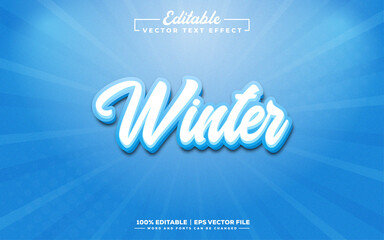 Winter 3d editable text effect design