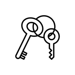 Keyset thin line icon, symbol of security and protection. Modern vector illustration.