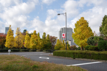 内堀通り国会前交差点の風景　霞ヶ関、千代田区、東京、日本