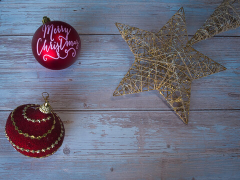Red and gold Christmas decorations