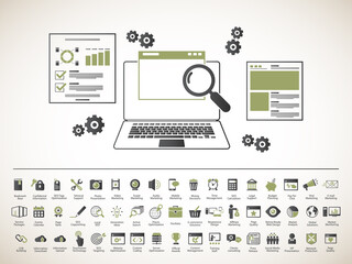 Set of SEO and Development icons	