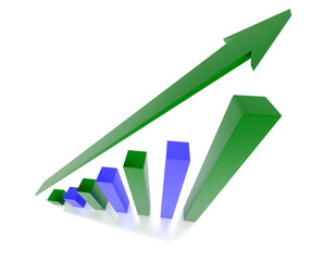 Illustration of diagram with the growing progress. Business concepts