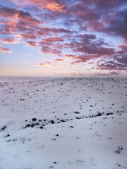 Polish winter landscapes, rural landscapes, snowy landscape, crossing the river San, podkarpackie county, Poland