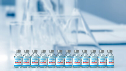 The vaccine booster and chart for medical  or sci concept 3d rendering