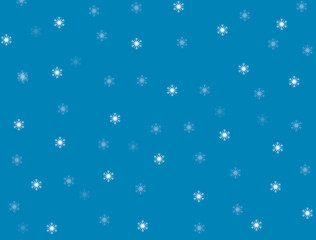 Beauty Christmas blue background with snowflakes