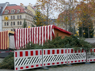 geschlossener Weihnachtsmarkt in Dresden