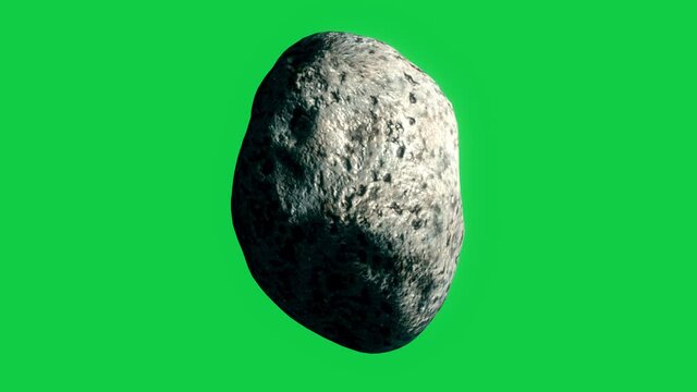 Seamlessly Looped Space Asteroid VFX Element on Green Screen 1