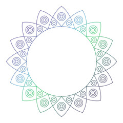 Circle frame in form of mandala. Pattern for Henna Mehndi or tattoo decoration. Decorative ornament in ethnic oriental style, vector illustration.