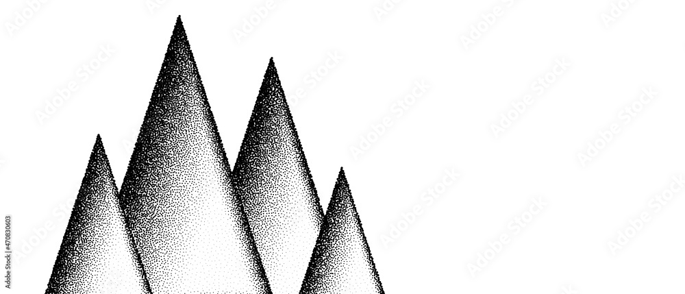 Poster mountain grain pattern vector background. black noise stipple dots. sand grain effect. dots grunge b