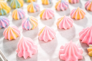 Unicorn meringue cookies