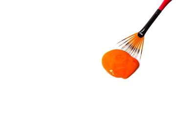 Brush and paint  isolated on white background.