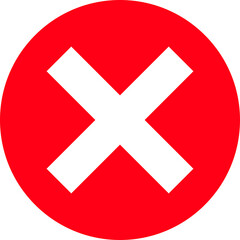 Obraz premium 不正解や間違いを示すバツマークのアイコン。