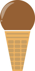 チョコレートアイスクリーム。シンプルなベクター。
