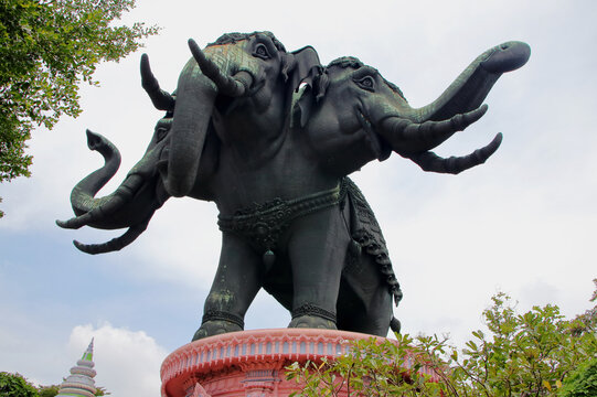 The three-headed elephant in Bangkok Thailand Asia