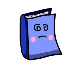 Stylized Cartoon Confused Book