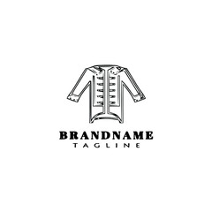 colonial clothes logo cartoon icon design template black vector illustration
