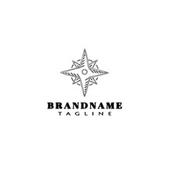 Obraz premium compass logo icon template black isolated vector illustration