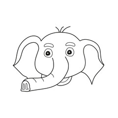 Simple coloring page. Elephant to be colored, the coloring book for preschool kids with easy educational gaming level.