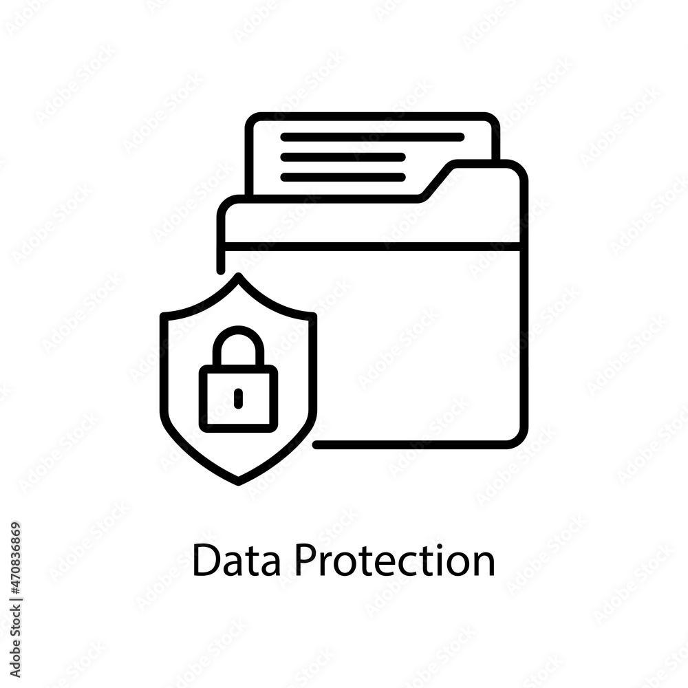 Poster data protection vector outline icon design illustration. web and mobile application symbol on white 