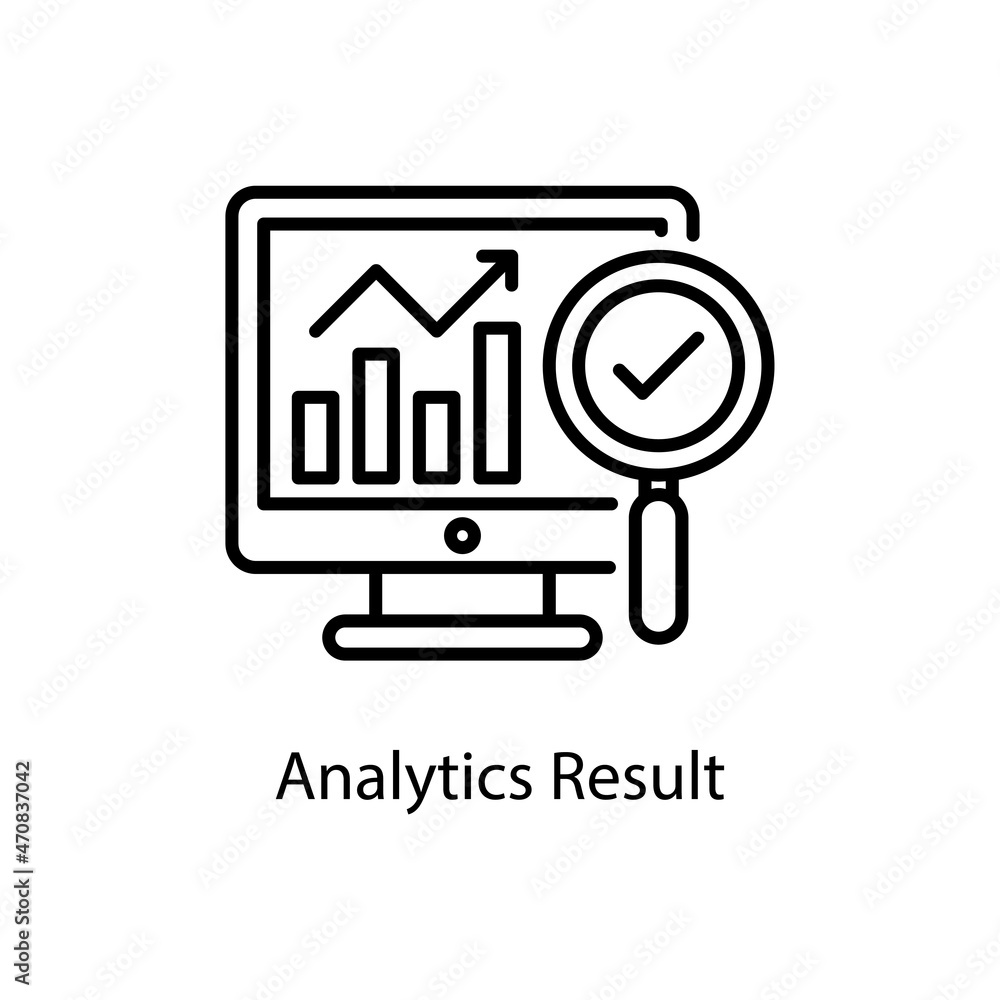 Poster analytics result vector outline icon design illustration. web and mobile application symbol on white