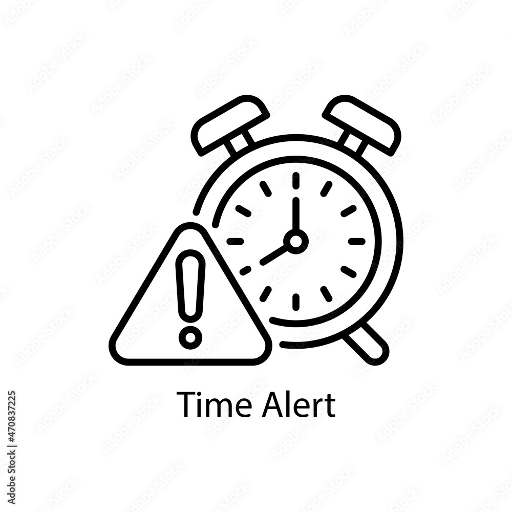 Poster time alert vector outline icon design illustration. web and mobile application symbol on white backg