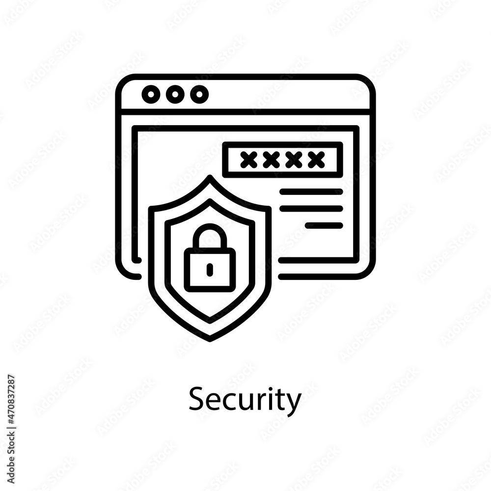 Poster security vector outline icon design illustration. web and mobile application symbol on white backgro