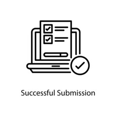 Successful Submission vector outline Icon Design illustration. Web And Mobile Application Symbol on White background EPS 10 File