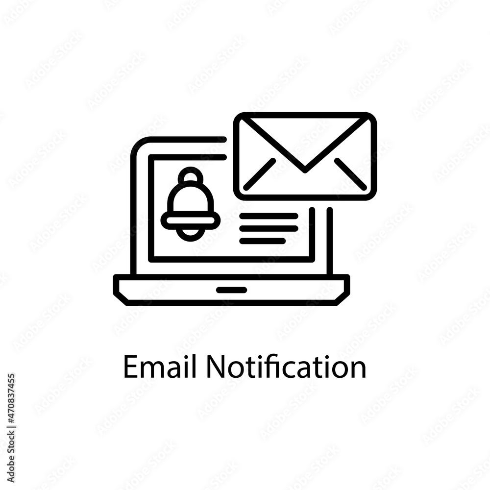 Poster email notification vector outline icon design illustration. web and mobile application symbol on whi