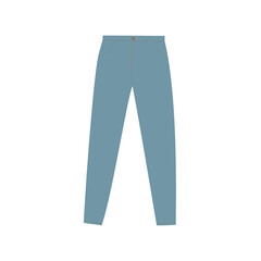 Blue denim jeans pants in doodle style. Casual men and women clothes.