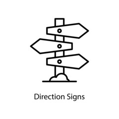 Direction Signs vector outline Icon Design illustration. Web And Mobile Application Symbol on White background EPS 10 File
