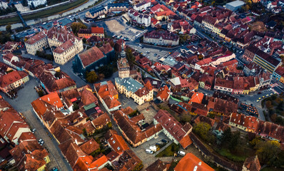Fototapeta premium Architecture of romanian Sighisoara viewed from above