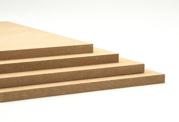 Profile view of raw mdf boards.