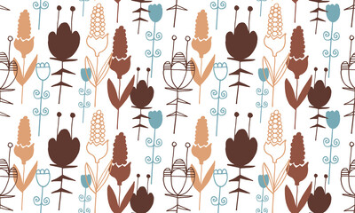 seamless pattern with flowers. vector illustration