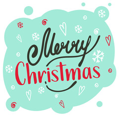 merry christmas vector text. Christmas text on blue background. Christmas text with Christmas elements
