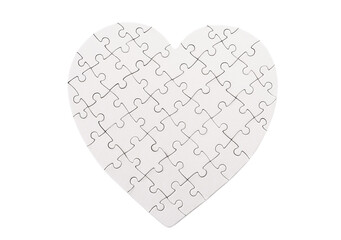 Jigsaw puzzle mockup in form of heart
