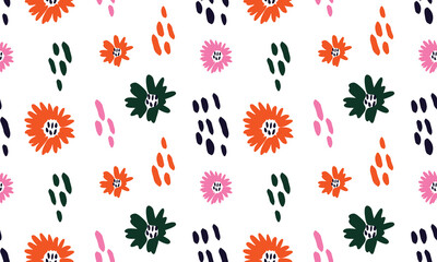 seamless pattern with flowers. vector illustration