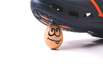 creative egg and boot