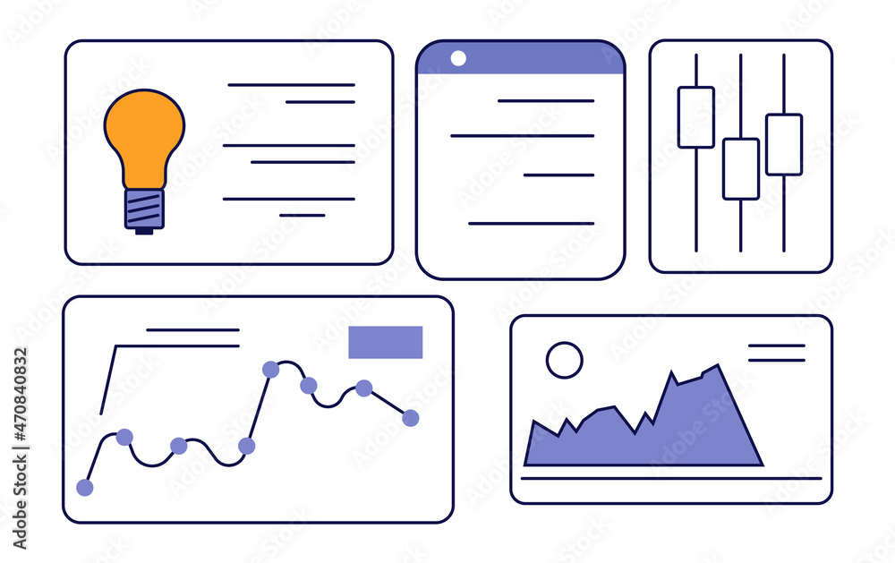 Poster dashboard icon. interface screen concept. data statistics