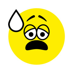 Sad surprised face. Emoji icon vector. Emoticon sign. Negative emotions. Vector illustration.