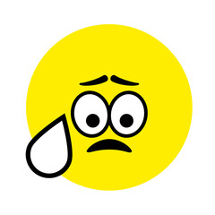 Sad surprised face. Emoji icon vector. Emoticon sign. Negative emotions. Vector illustration.