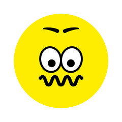 Sad surprised face. Emoji icon vector. Emoticon sign. Negative emotions. Vector illustration.