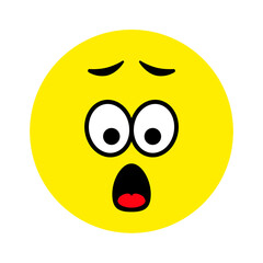 Sad surprised face. Emoji icon vector. Emoticon sign. Negative emotions. Vector illustration.