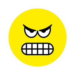 Angry face. Emoji icon vector. Emoticon sign. Negative emotions. Vector illustration.