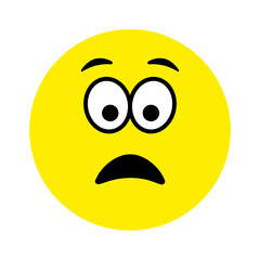 Sad surprised face. Emoji icon vector. Emoticon sign. Negative emotions. Vector illustration.